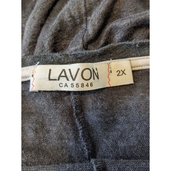 Lavon Linen Top T Shirt Women Plus 2X Black Short Sleeve Light Breathable Staple - Picture 6 of 7